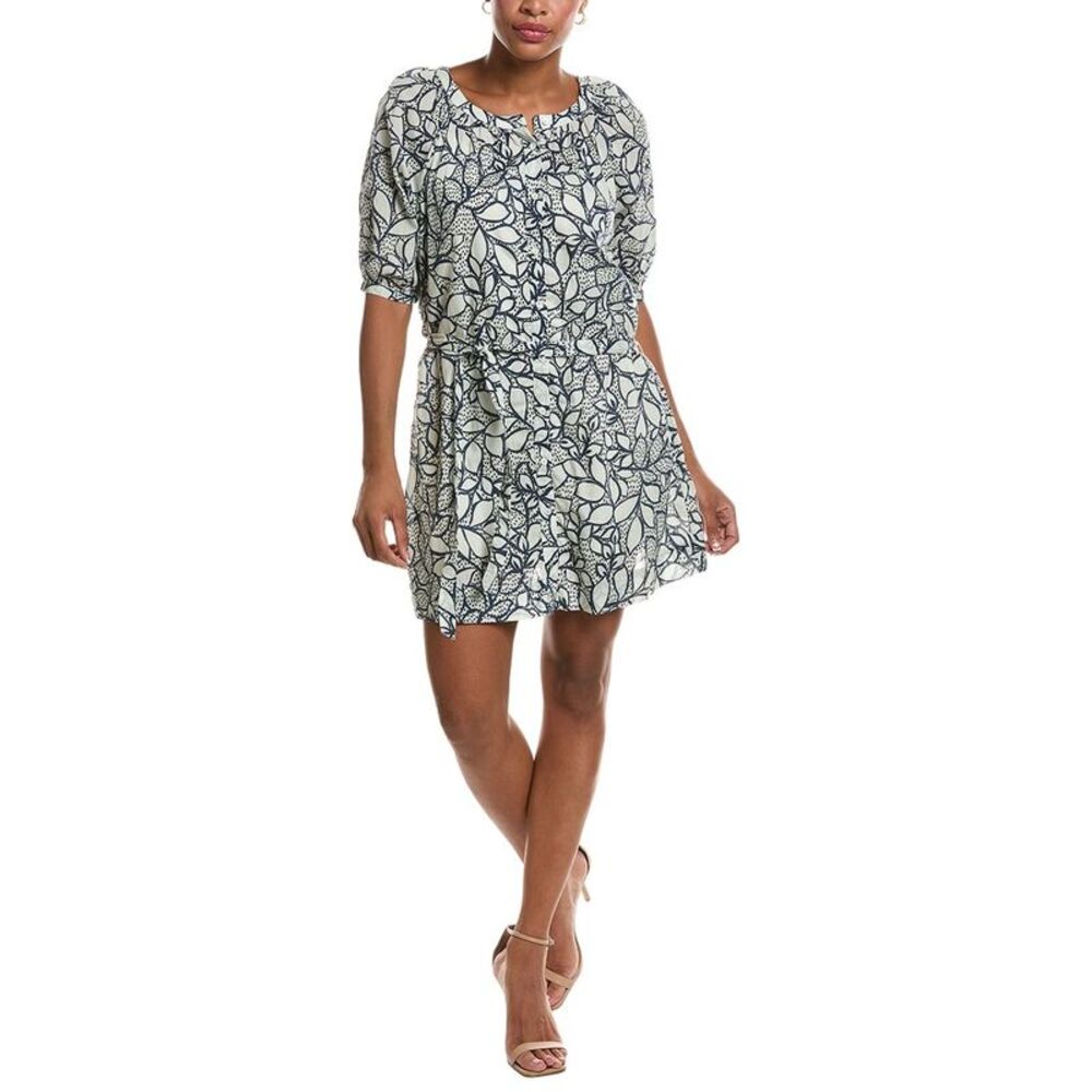 Velvet By Graham & Spencer Womens Summer Printed Voile Dress, Gray